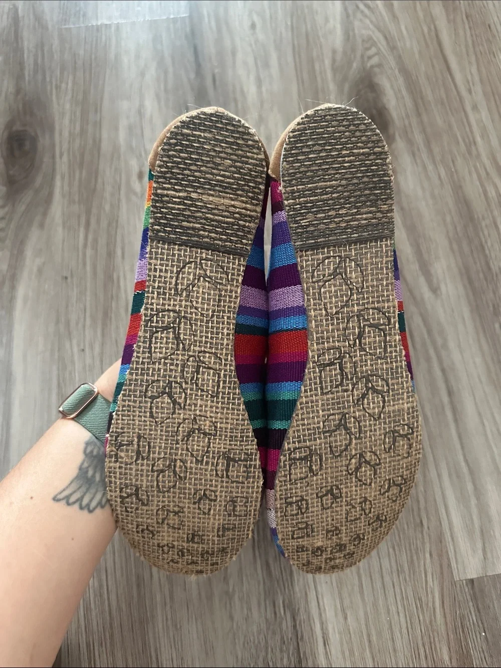 REEF | Striped Multicolor Canvas Women’s Ballet Flats, Size 9.5